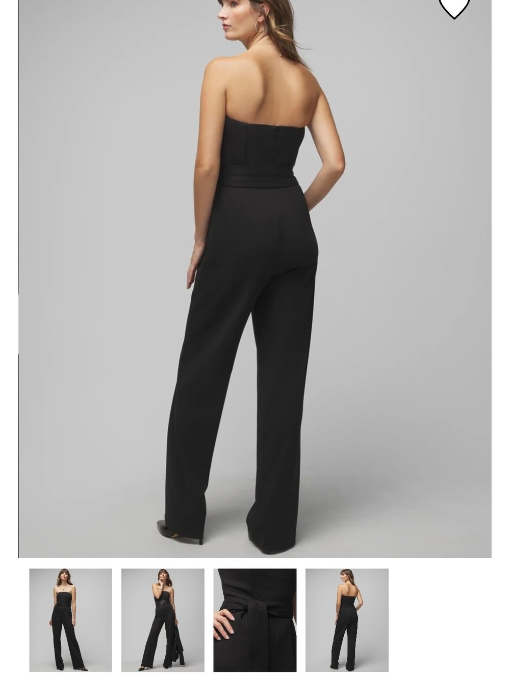 White House Black Market Strapless Wide-Leg Jumpsuit - Black